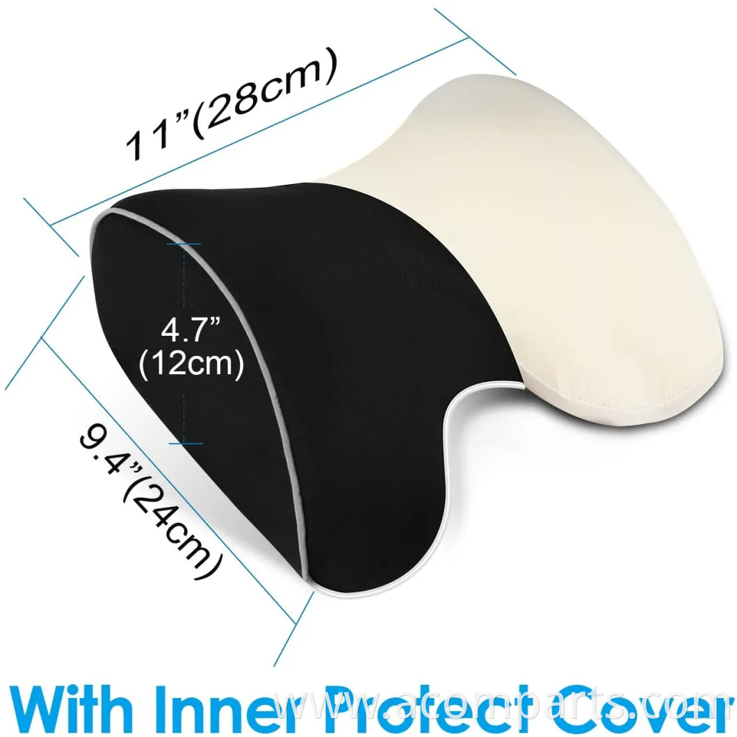 Car Seat Neck Pillow, Headrest Cushion for Neck Pain Relief&Cervical Support with 2 Adjustable Straps and Washable Cover,100% Pure Memory Foam and Ergonomic Des